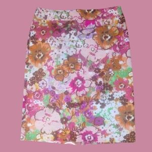 J. Crew Floral Pencil Skirt - Pink, Orange, Green Size 10